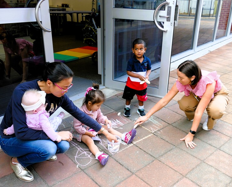 St Raphael's School Book Club Playgroup chalking